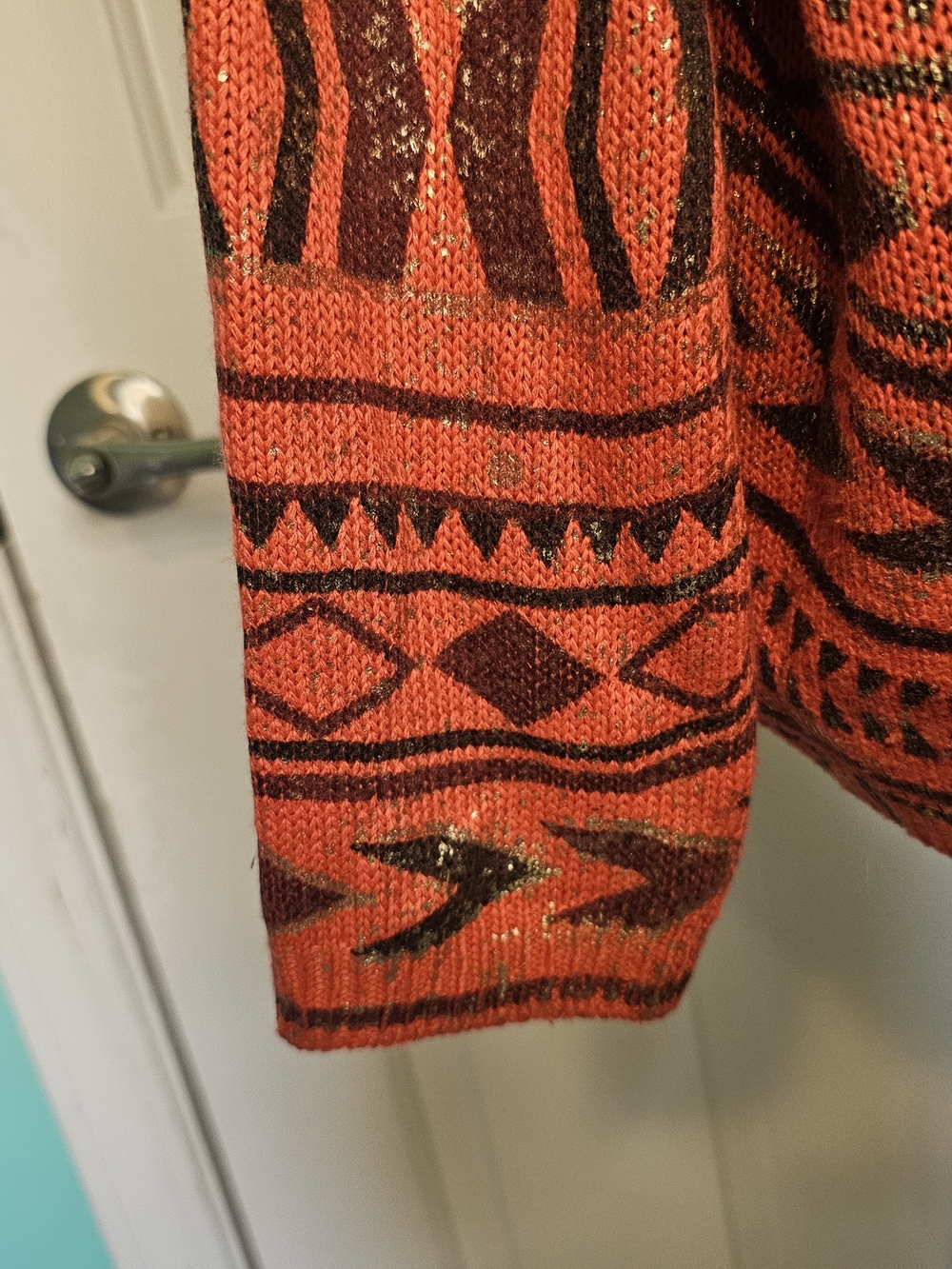 AVALIN Coral Aztec Knit Sweater Women's Size L - Picture 8 of 10